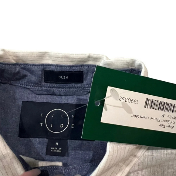 NWT Even Tide‎ Men's Kai Short Sleeve Linen Shirt Size Medium - Picture 2 of 4